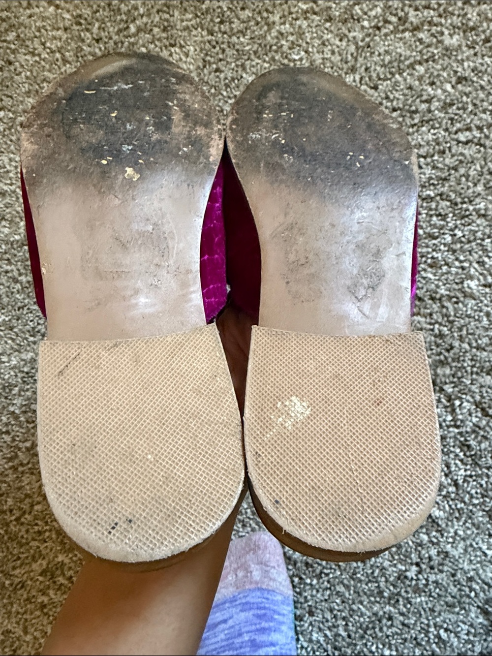 Steve Madden Fuchsia Velvet Slip-On Mules with Gold Accent - Picture 4 of 5